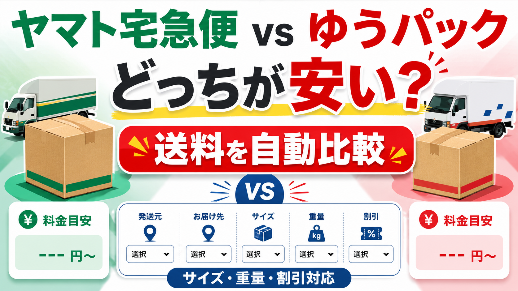 ヤマト宅急便とゆうぱっくどっちが安い？